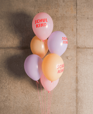 Bio-Schulkind Luftballon 6er Set | rosa-Mix | Normaldruck | Dekoration zur Einschulung | 100% Naturkautschuk