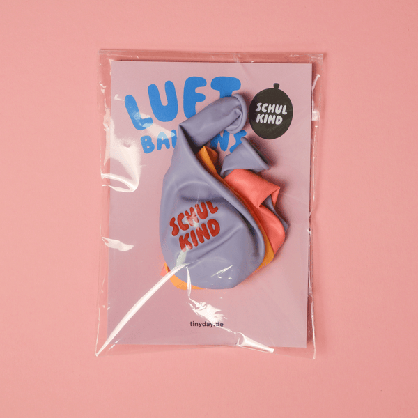 Bio-Schulkind Luftballon 6er Set | rosa-Mix | Kopfdruck | Dekoration zur Einschulung | 100% Naturkautschuk (Kopie)
