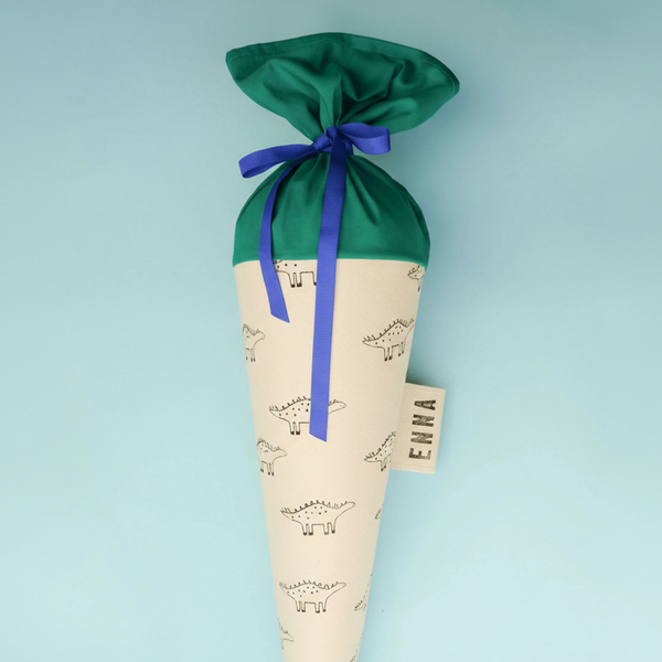 Schultüte aus Stoff – Motiv Gretas Schwester Dino