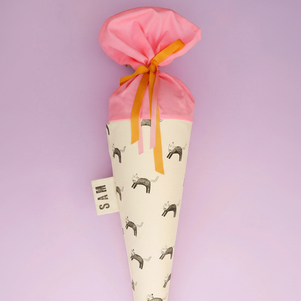 Schultüte aus Stoff – Motiv Gretas Schwester Katze