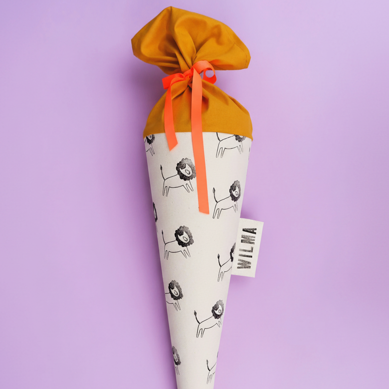 Schultüte aus Stoff – Motiv  Gretas Schwester Löwe