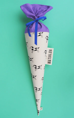 Schultüte aus Stoff mit Pferde-Motiv zur Einschulung