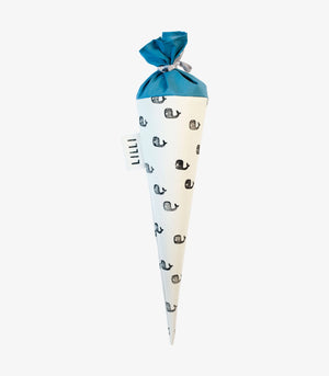 Schultüte aus Stoff mit Wal-Motiv zur Einschulung