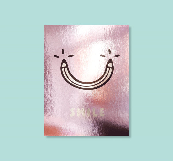 Spiegel-Postkarte "Smile" flieder