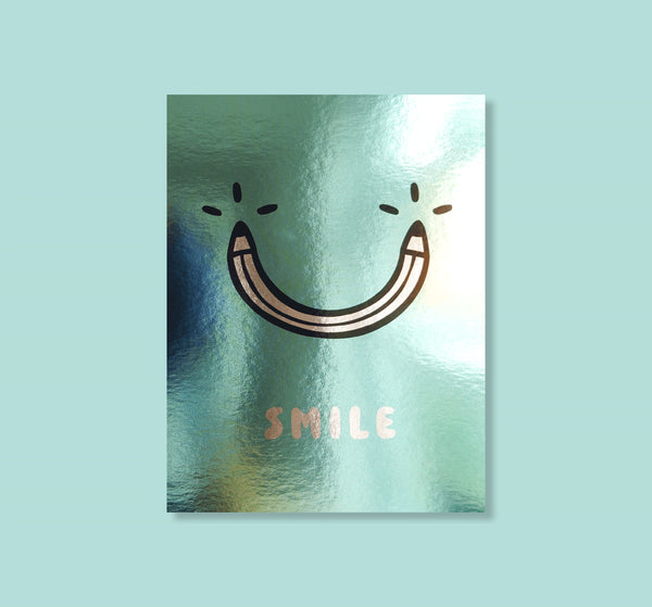 Spiegel-Postkarte "Smile" grün