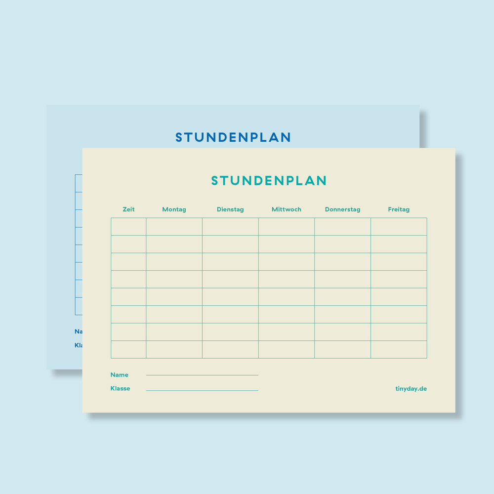 Stundenplan A5 2-seitig beige / blau