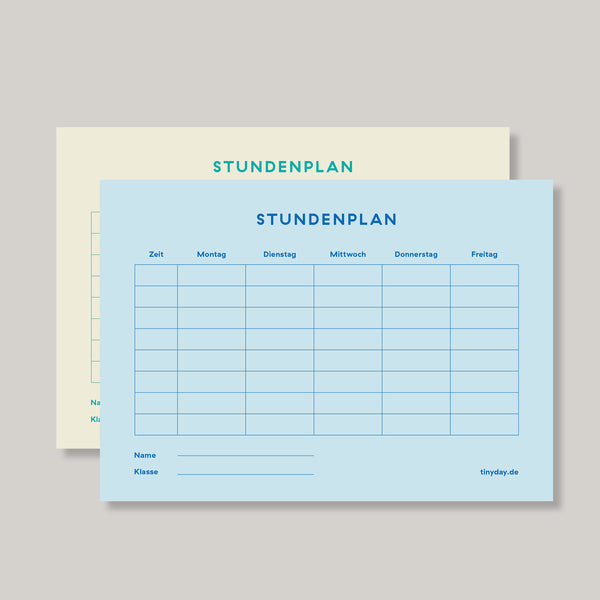 Stundenplan A5 2-seitig beige / blau