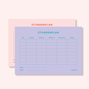 Stundenplan A5 2-seitig flieder / rosa
