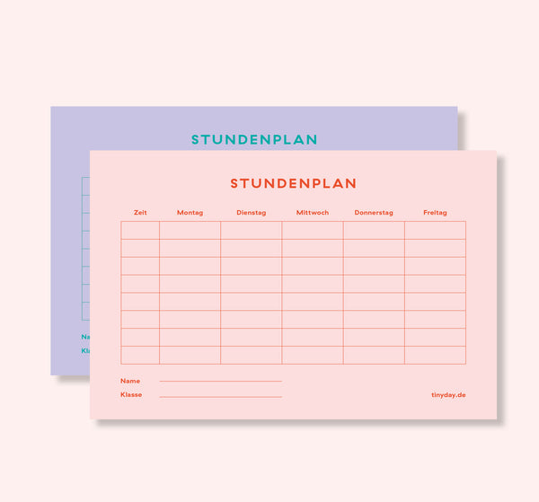 Stundenplan A5 2-seitig flieder / rosa