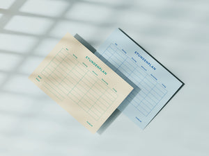 Stundenplan A5 2-seitig beige / blau