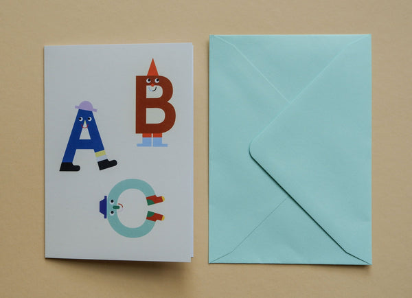 Klappkarte / Einladung mit Umschlag "Einschulung blau"