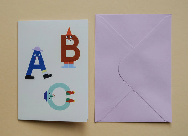 Klappkarte mit Umschlag "Einschulung flieder"