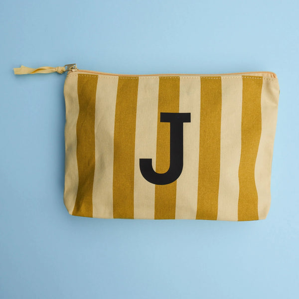 Kulturbeutel mit Initiale "senf-hellgelb"