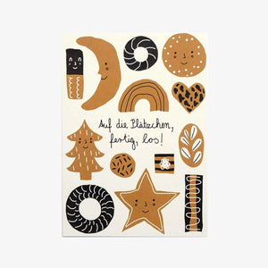 Postkarte "Auf die Plätzchen, fertig los" | Unter Pinien