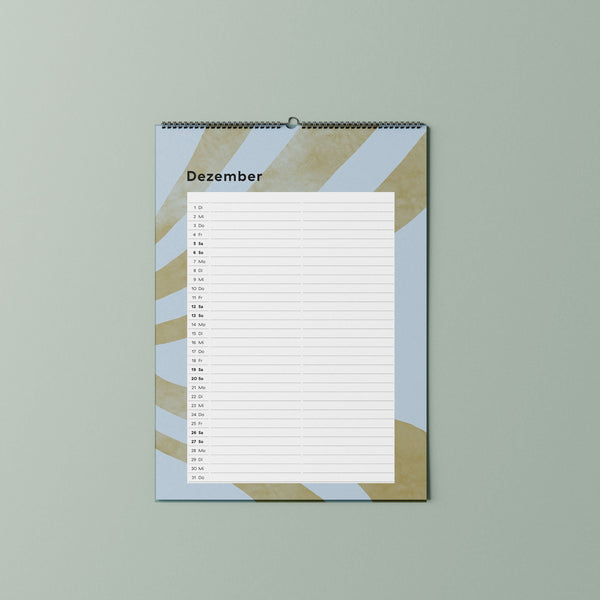 Familien-Wandkalender 2026 – mit frei wählbarer Spaltenanzahl | A3 | Recyclingpapier