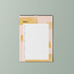 Familien-Wandkalender 2026 – mit frei wählbarer Spaltenanzahl | A3 | Recyclingpapier