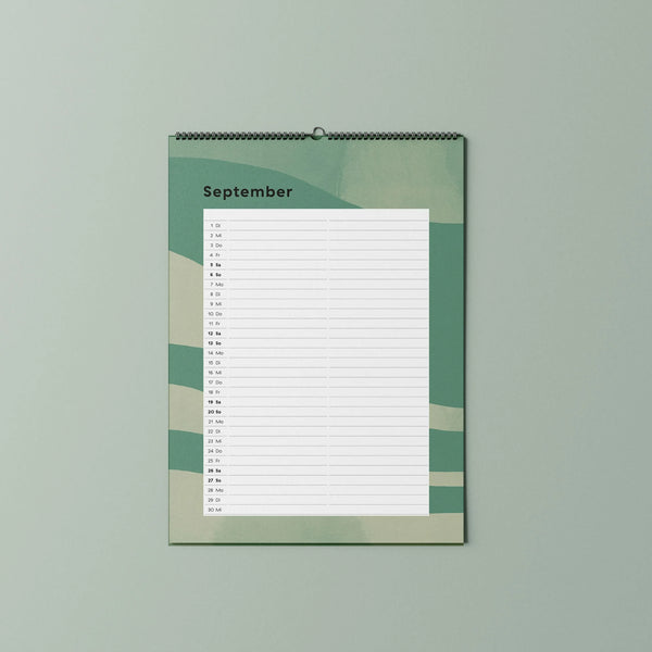 Familien-Wandkalender 2026 – mit frei wählbarer Spaltenanzahl | A3 | Recyclingpapier