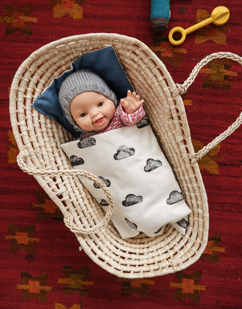 Puppentrage mit Bettwäsche "Wolke"