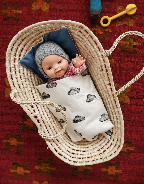 Puppentrage mit Bettwäsche "Punkte"