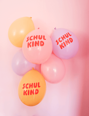 Bio-Schulkind Luftballon 6er Set | rosa-Mix | Kopfdruck | Dekoration zur Einschulung | 100% Naturkautschuk (Kopie)