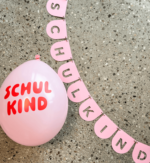 Bio-Schulkind Luftballon 6er Set | rosa-Mix | Kopfdruck | Dekoration zur Einschulung | 100% Naturkautschuk (Kopie)