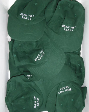 Cap mit Spruch BORN NOT READY  | Unisex  | Dunkelgrün