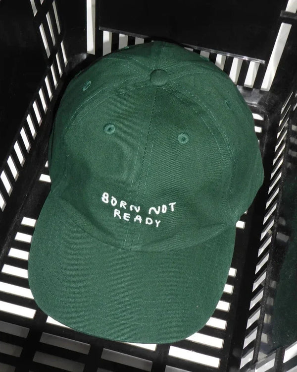 Cap mit Spruch BORN NOT READY  | Unisex  | Dunkelgrün