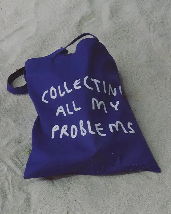 Tragetasche "Collecting all my Problems" | blau