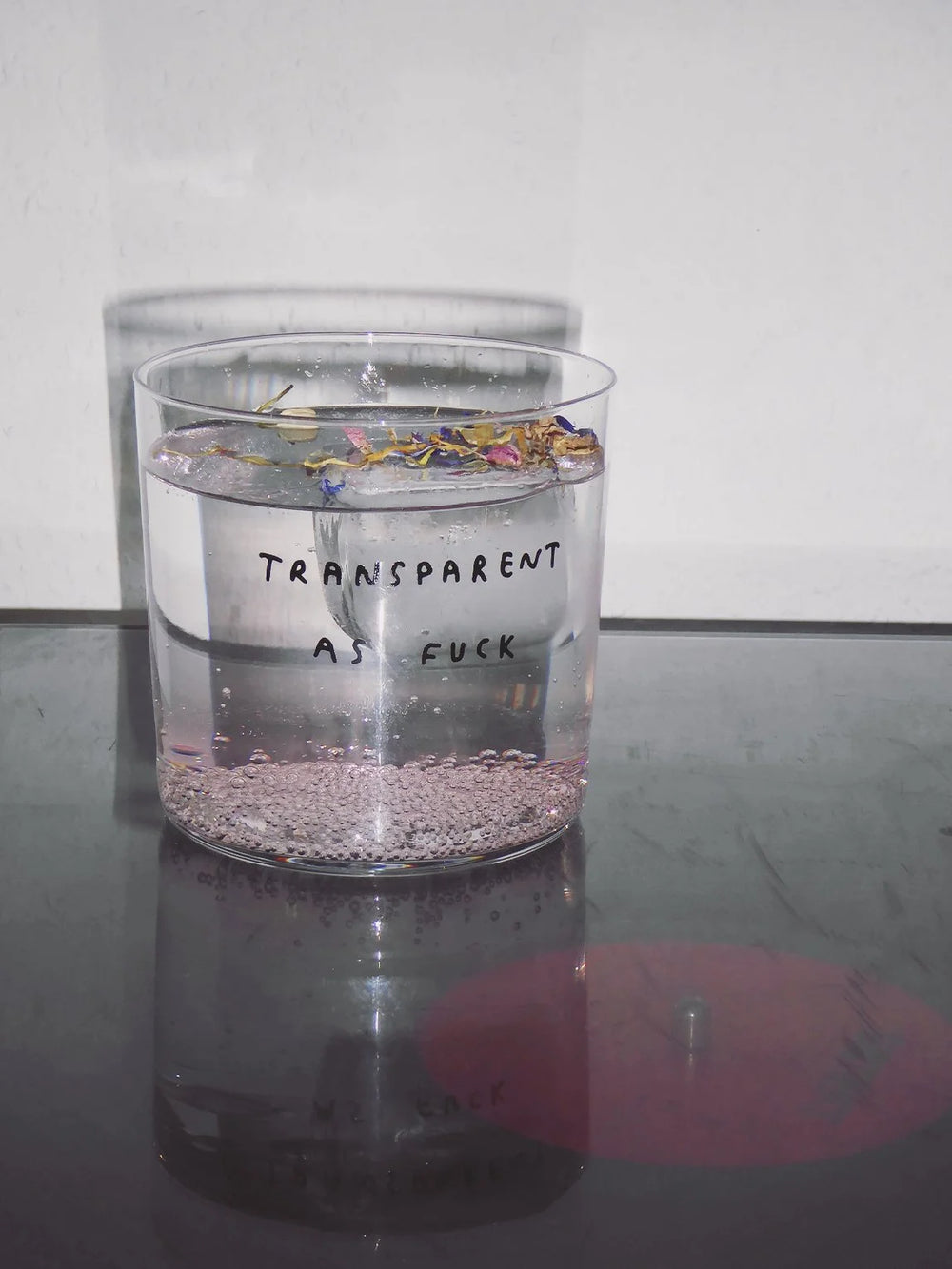 Trinkglas "Transparent as fuck"